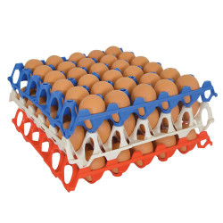 Set van 10 stapelbare plastic eierbakjes