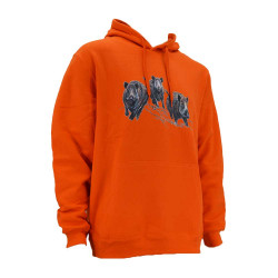 Sweat à capuche orange sangliers