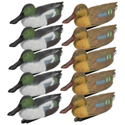 Set van 10 schuimlokvogels – 5 mannetjes en 5 vrouwtjes smienten voor jacht op waterwild