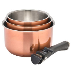Lot 3 casseroles inox 18/10...