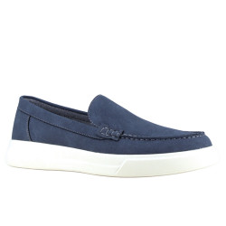 Blauwe mocassins textiel PU...